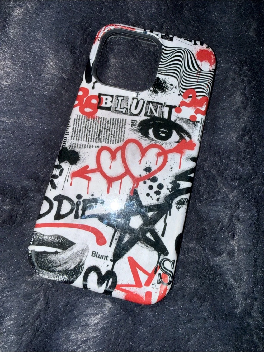 Graffiti Print Red & White Phone Case